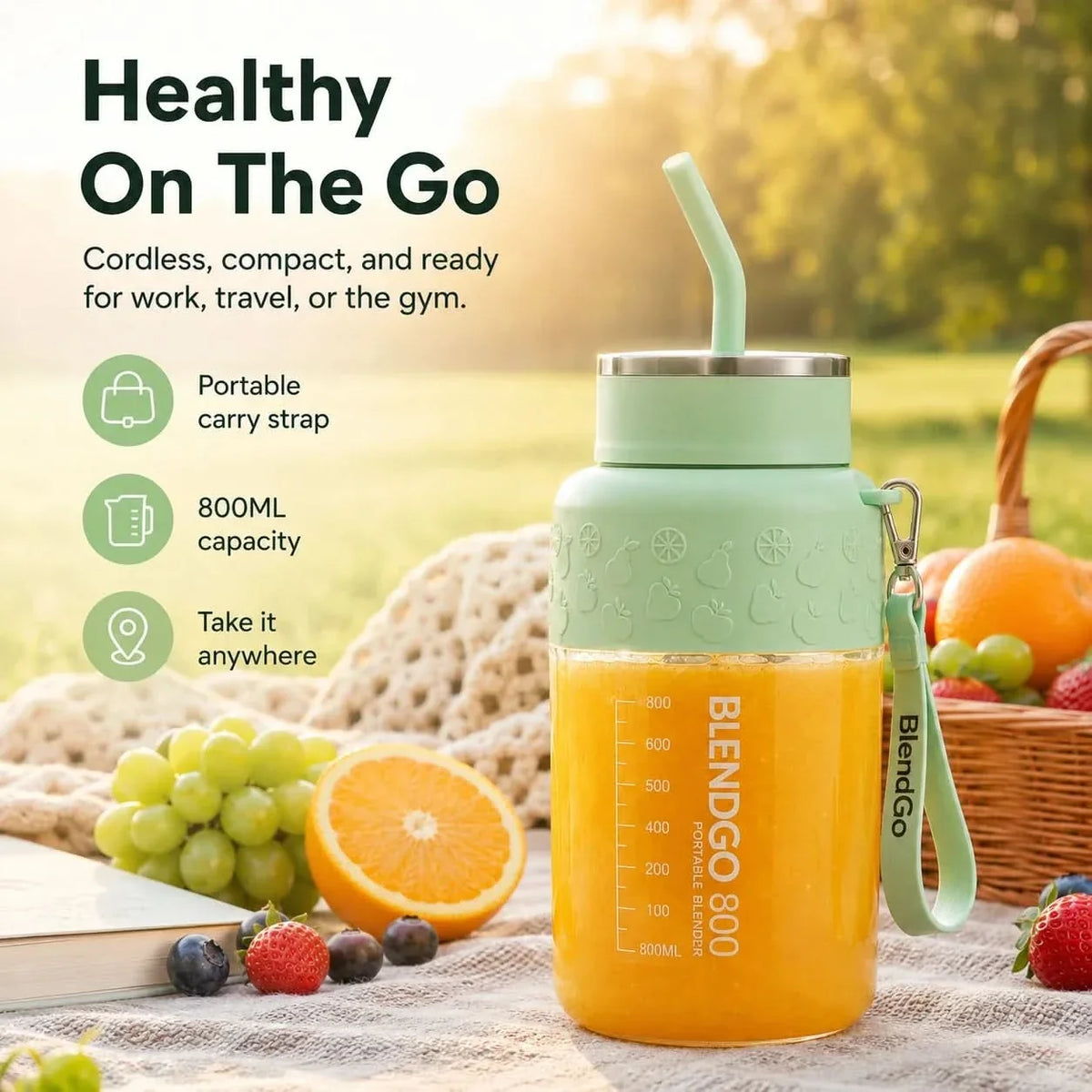 BlendMaster Pro – Compact Travel Blender for Smoothies