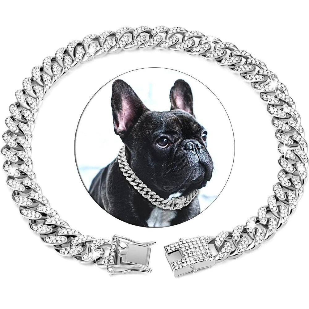 GlamourPaws | Luxurious Diamond-Styled Dog Collar with Secure Fit
