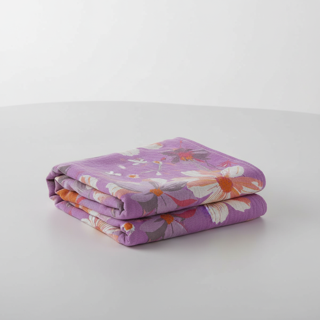 Lavender Floral Design Towel