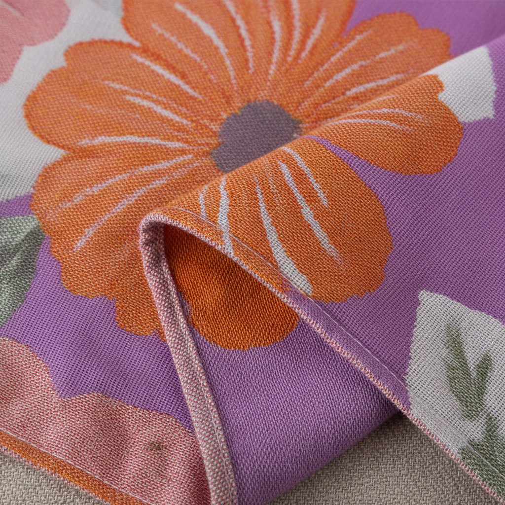 Lavender Floral Design Towel