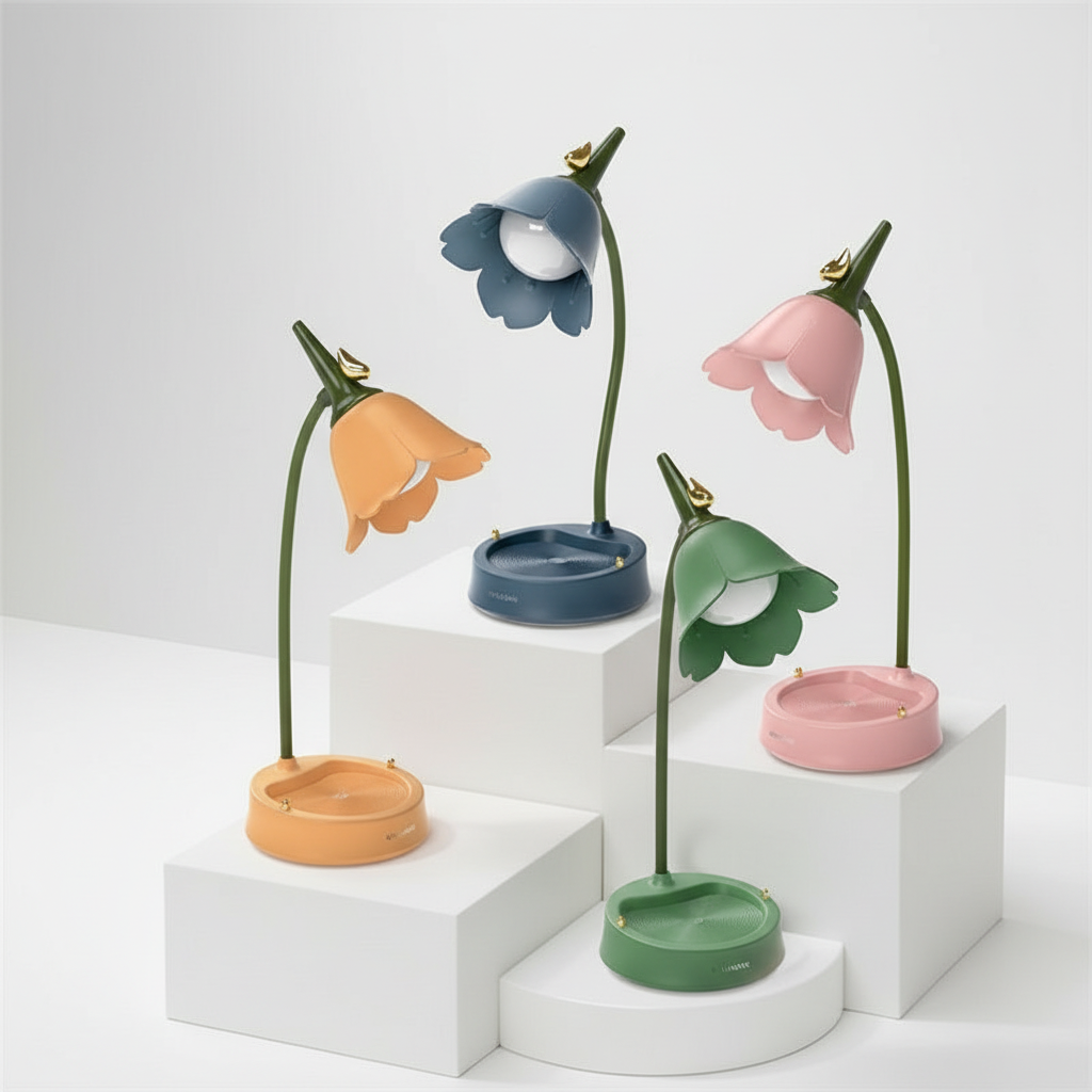 Flower-Inspired Table Lamp - Soft Light Design