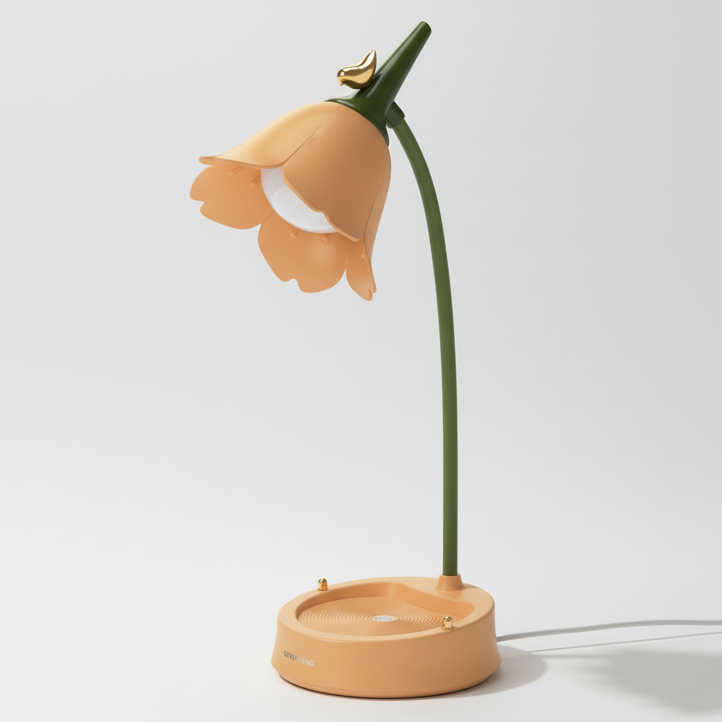 Flower-Inspired Table Lamp - Soft Light Design