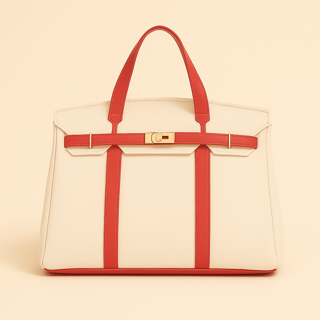 Stylish Canvas Tote with Sturdy Steel Accents