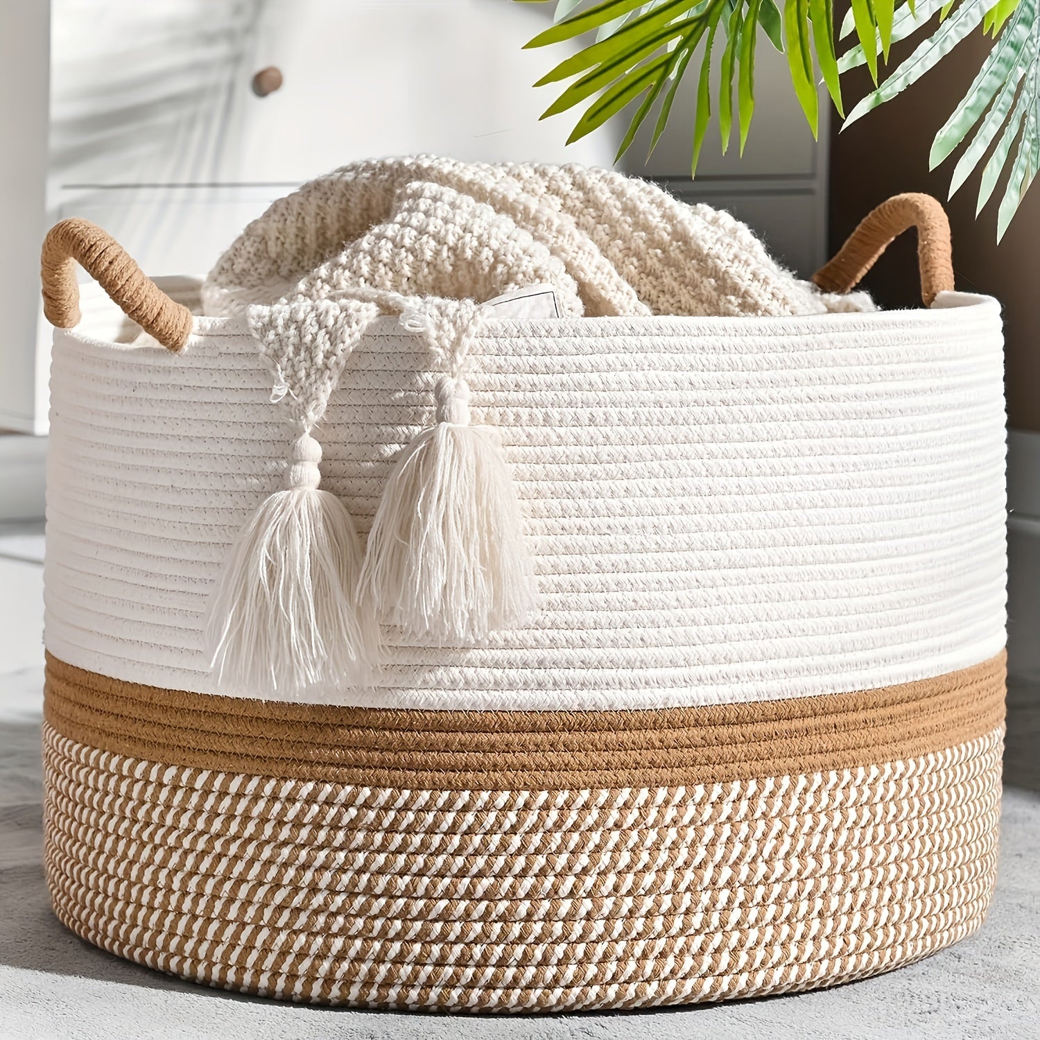 Chic Cotton Organizer Basket for Stylish Home Storage