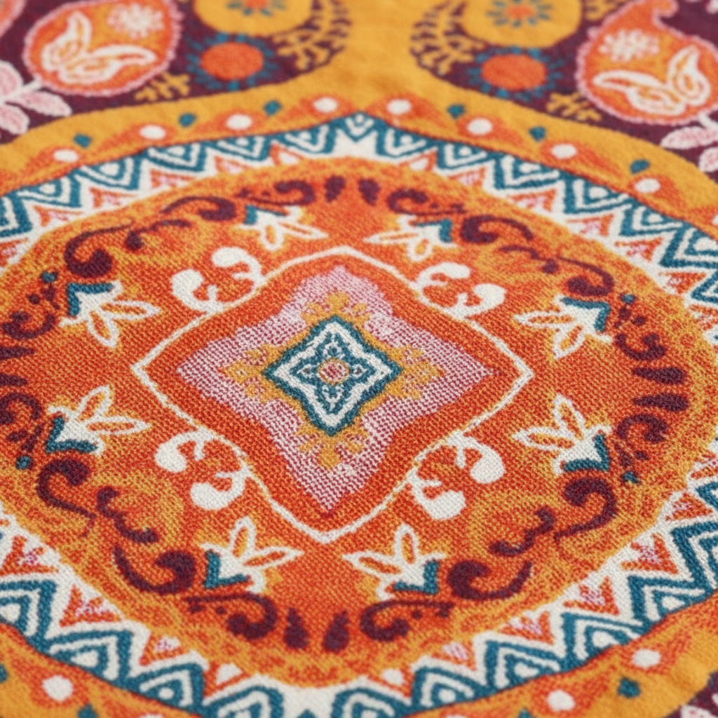 Bohemian Style Towel - Ethnic Patterned Bath Linen