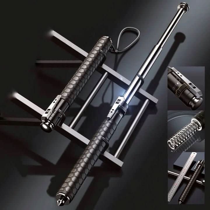 Compact Safety Walking Cane with Quick-Deploy Functionality