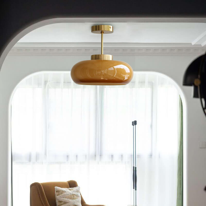 Golden Aura | Vintage-Inspired Semi-Flush Mount Light Fixture