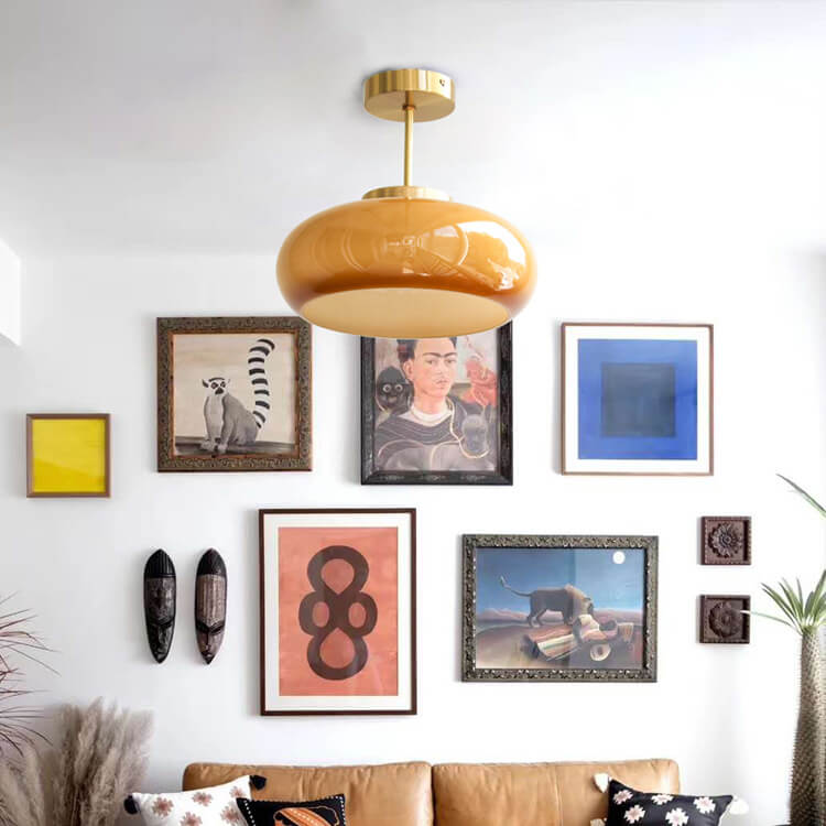 Golden Aura | Vintage-Inspired Semi-Flush Mount Light Fixture