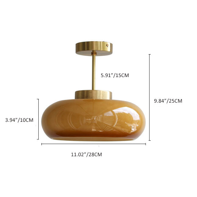 Golden Aura | Vintage-Inspired Semi-Flush Mount Light Fixture