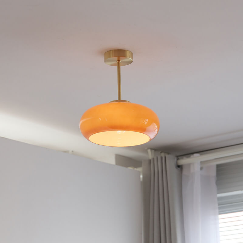 Golden Aura | Vintage-Inspired Semi-Flush Mount Light Fixture