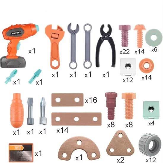 Creative Construction Kit – 100-Piece Tool Set for Kids