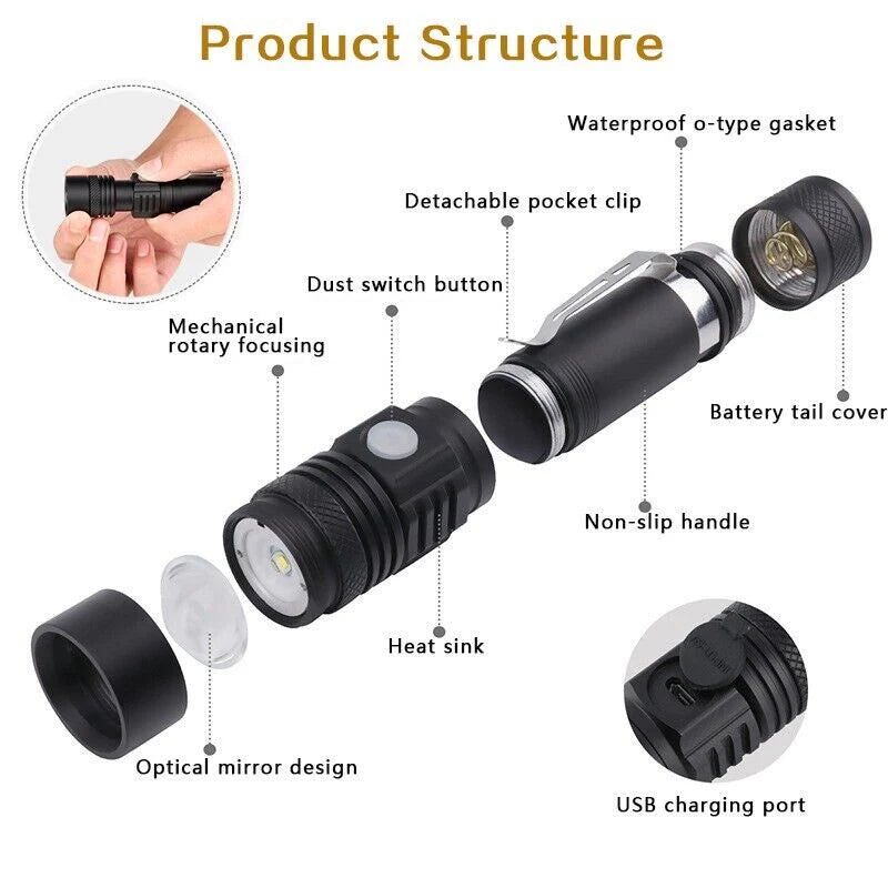 UltraBeam 90000LM Tactical Rechargeable Flashlight