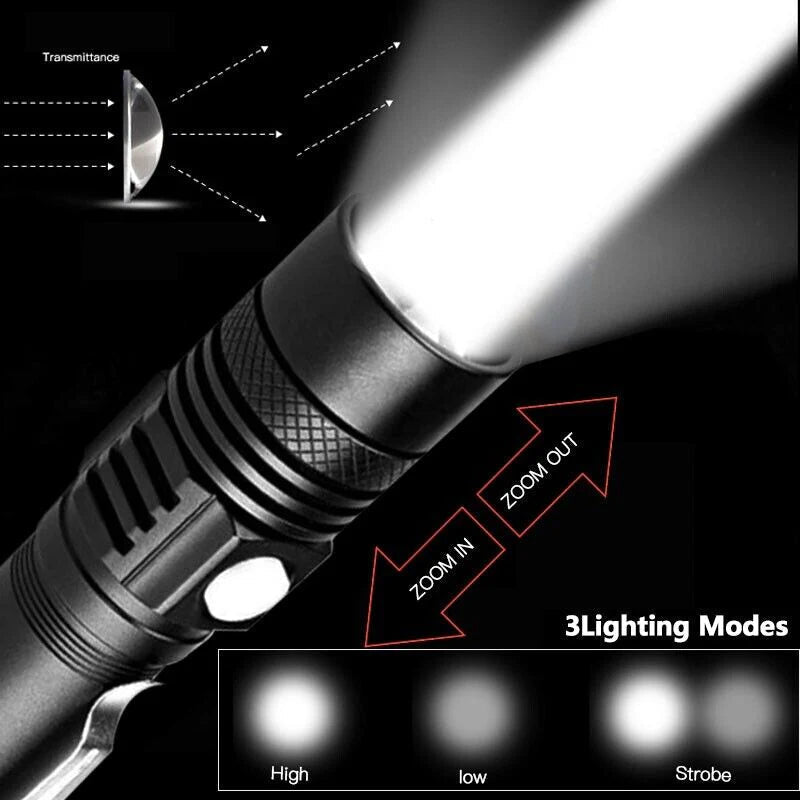 UltraBeam 90000LM Tactical Rechargeable Flashlight