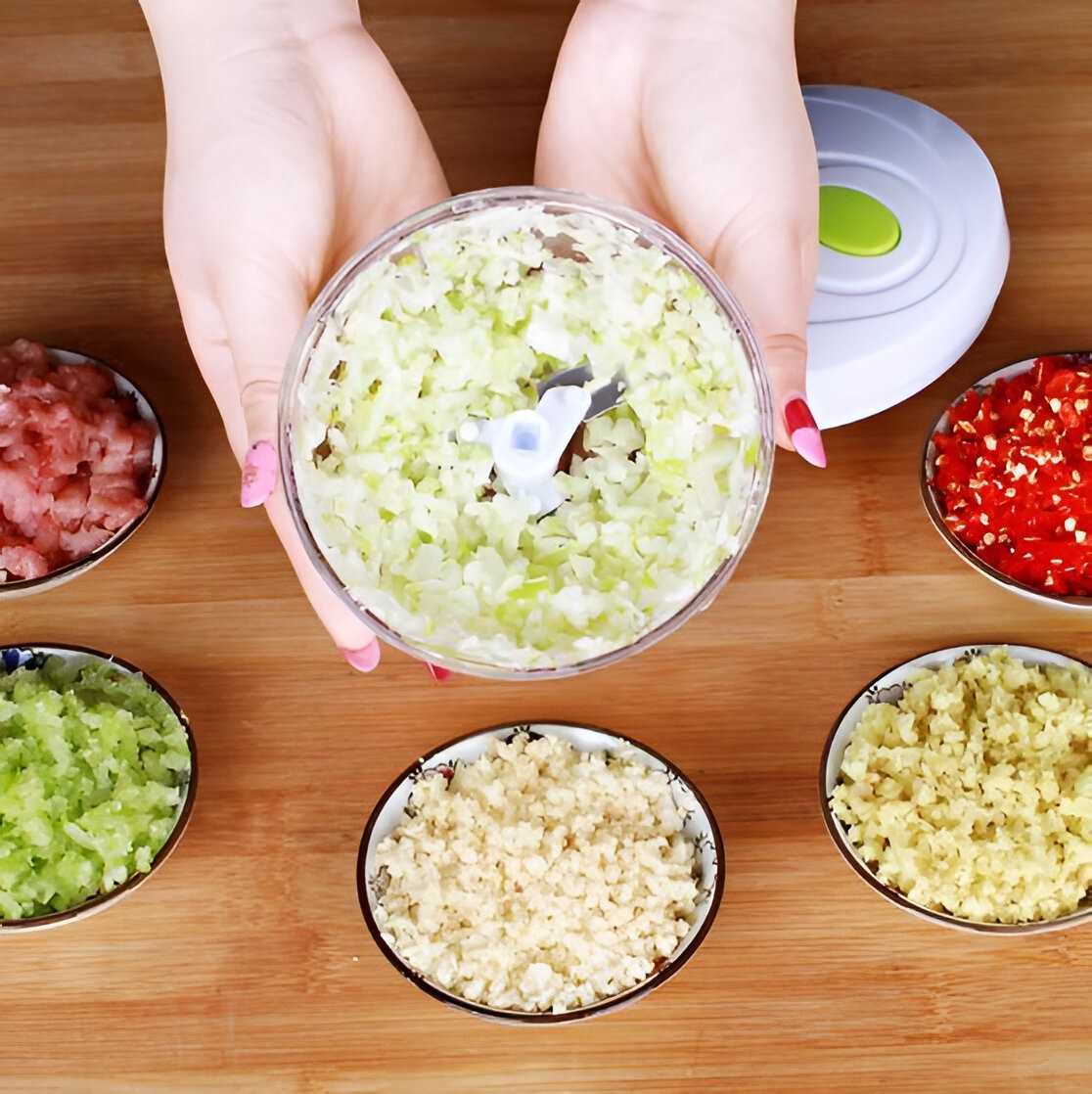 Compact Manual Food Chopper for Effortless Meal Prep