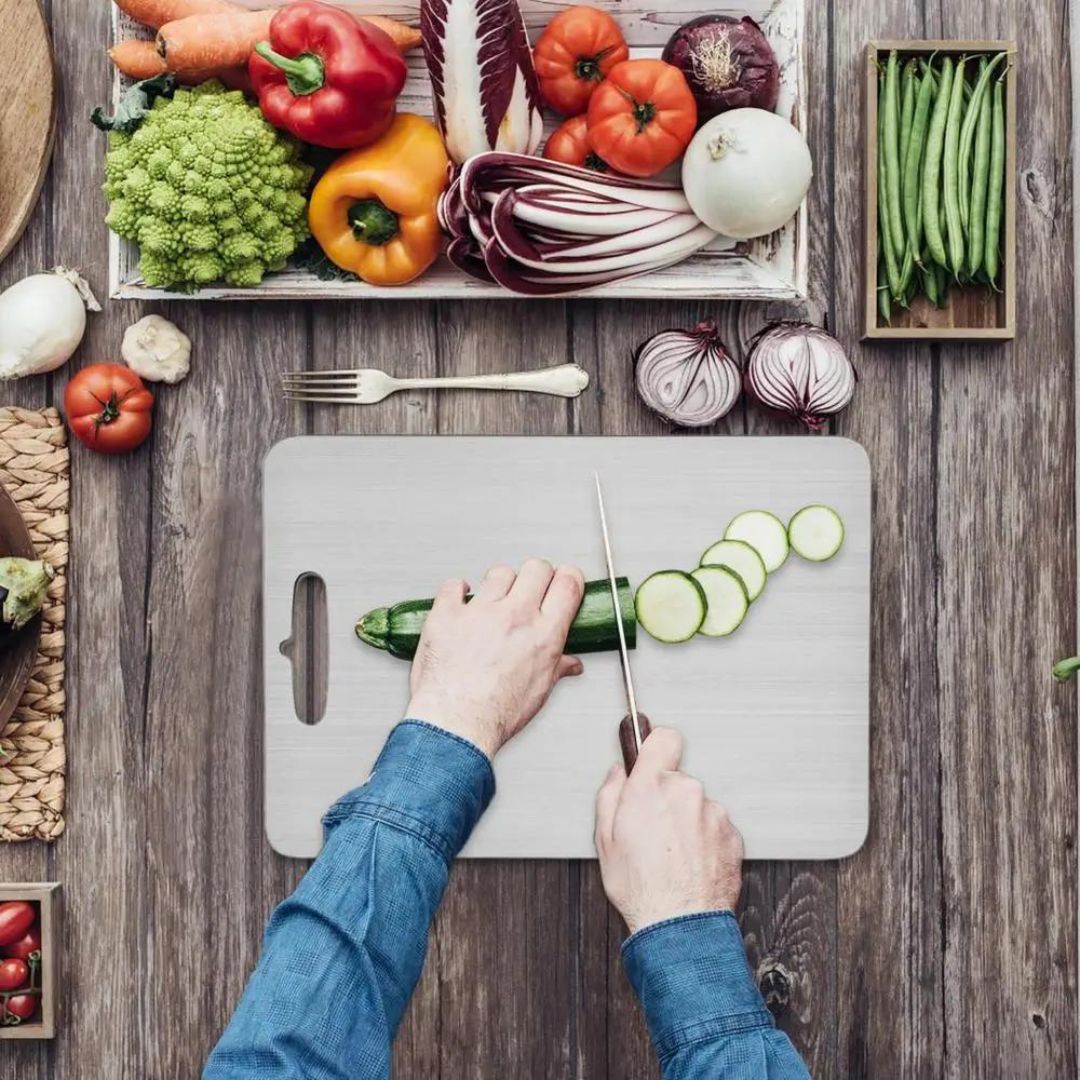 Premium Titanium Chef's Board for Effortless Food Prep
