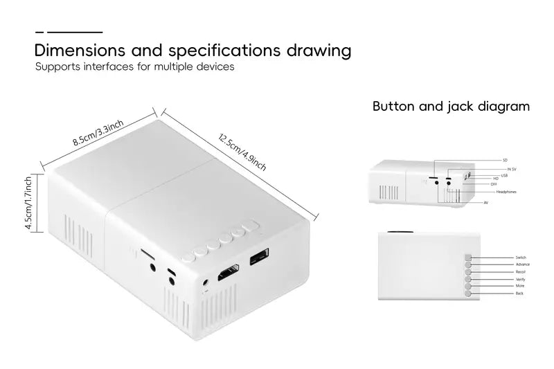 Compact 720P Projector for Home and On-the-Go Fun