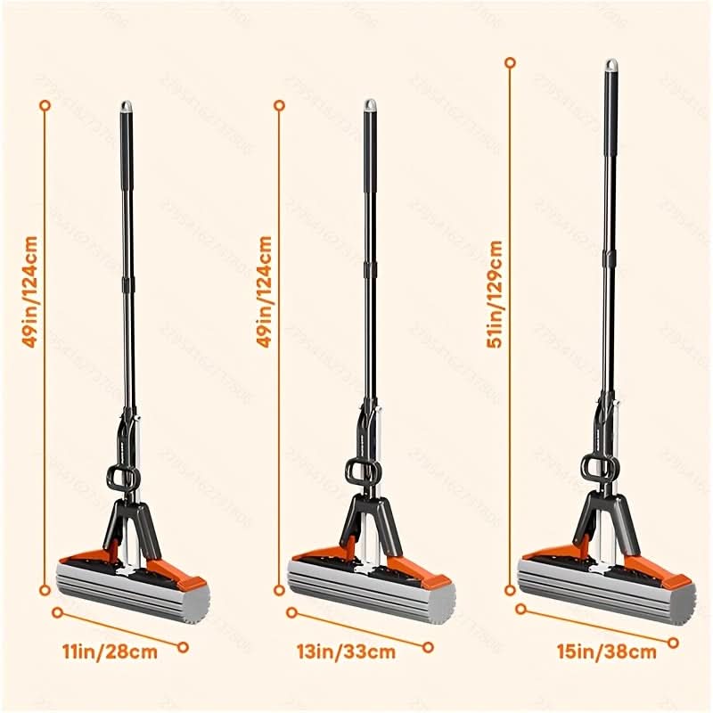 AQUA MASTER - Ultra-Absorbent Sponge Mop with Simple Wring System