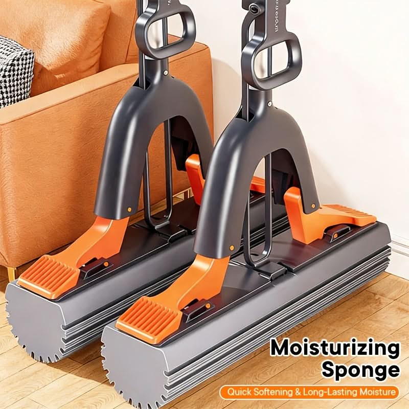AQUA MASTER - Ultra-Absorbent Sponge Mop with Simple Wring System