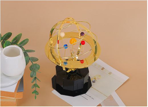 Handcrafted Solar System Model - Elegant 5 Planet Display
