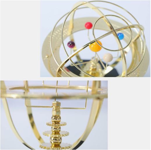 Handcrafted Solar System Model - Elegant 5 Planet Display
