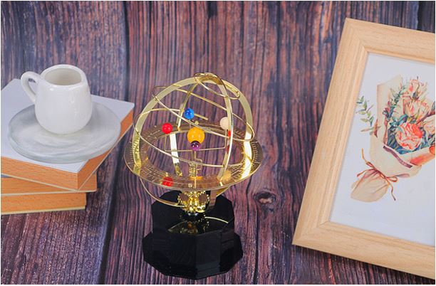 Handcrafted Solar System Model - Elegant 5 Planet Display