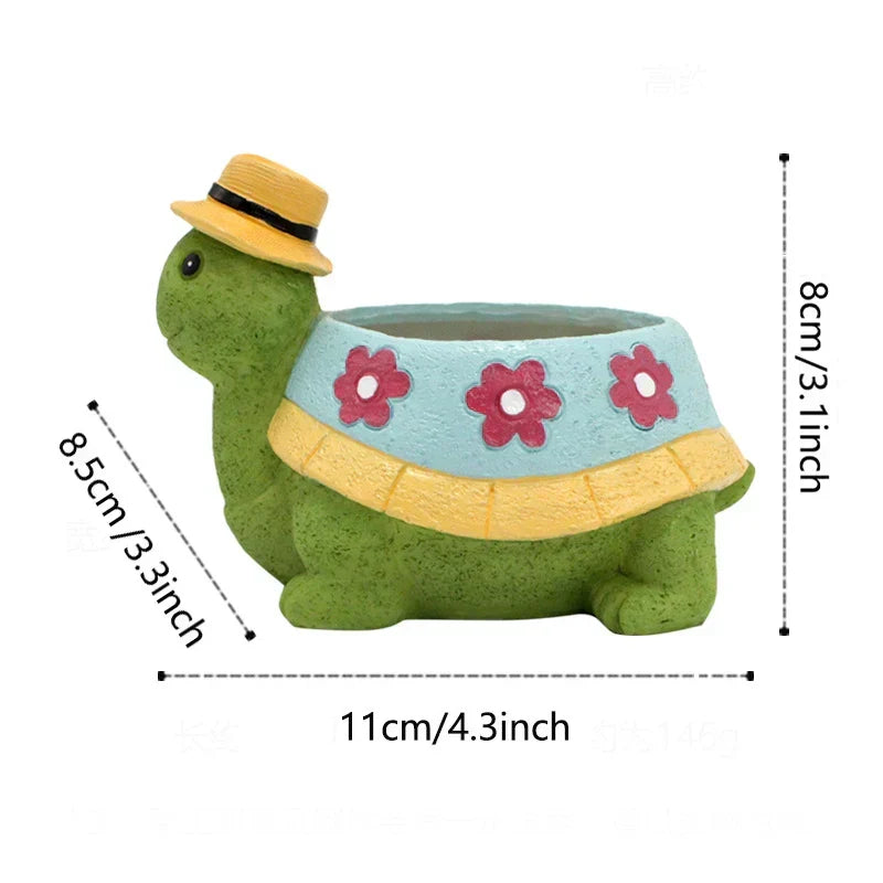 Turtle-Shaped Plant Pot for Garden Decor