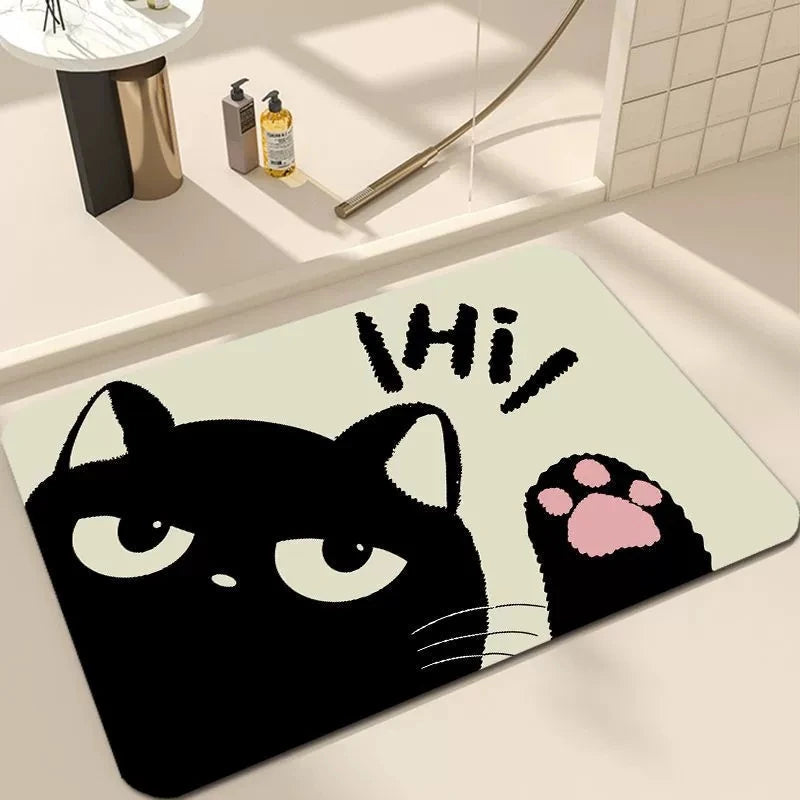 Charming Cat-Themed Non-Slip Indoor Mat for Entryways