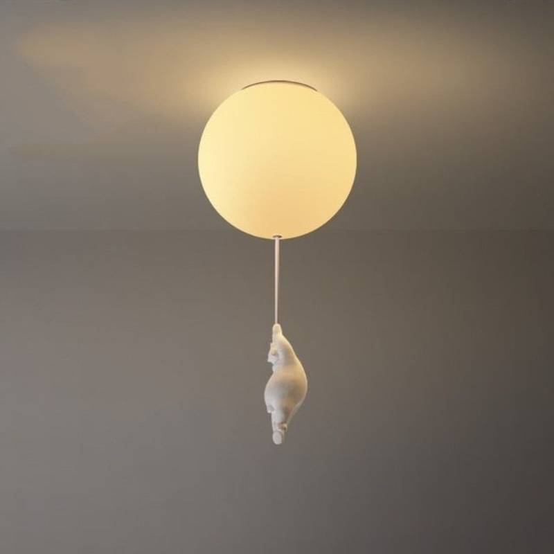 Charming Bear and Balloon Ceiling Lamp for Kids' Rooms
