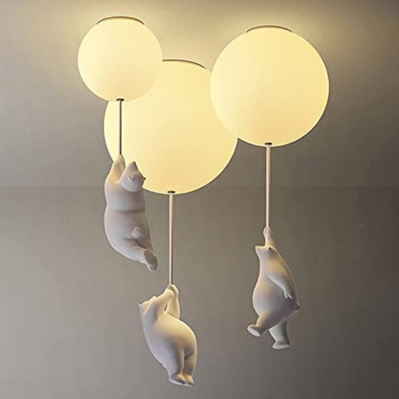 Charming Bear and Balloon Ceiling Lamp for Kids' Rooms