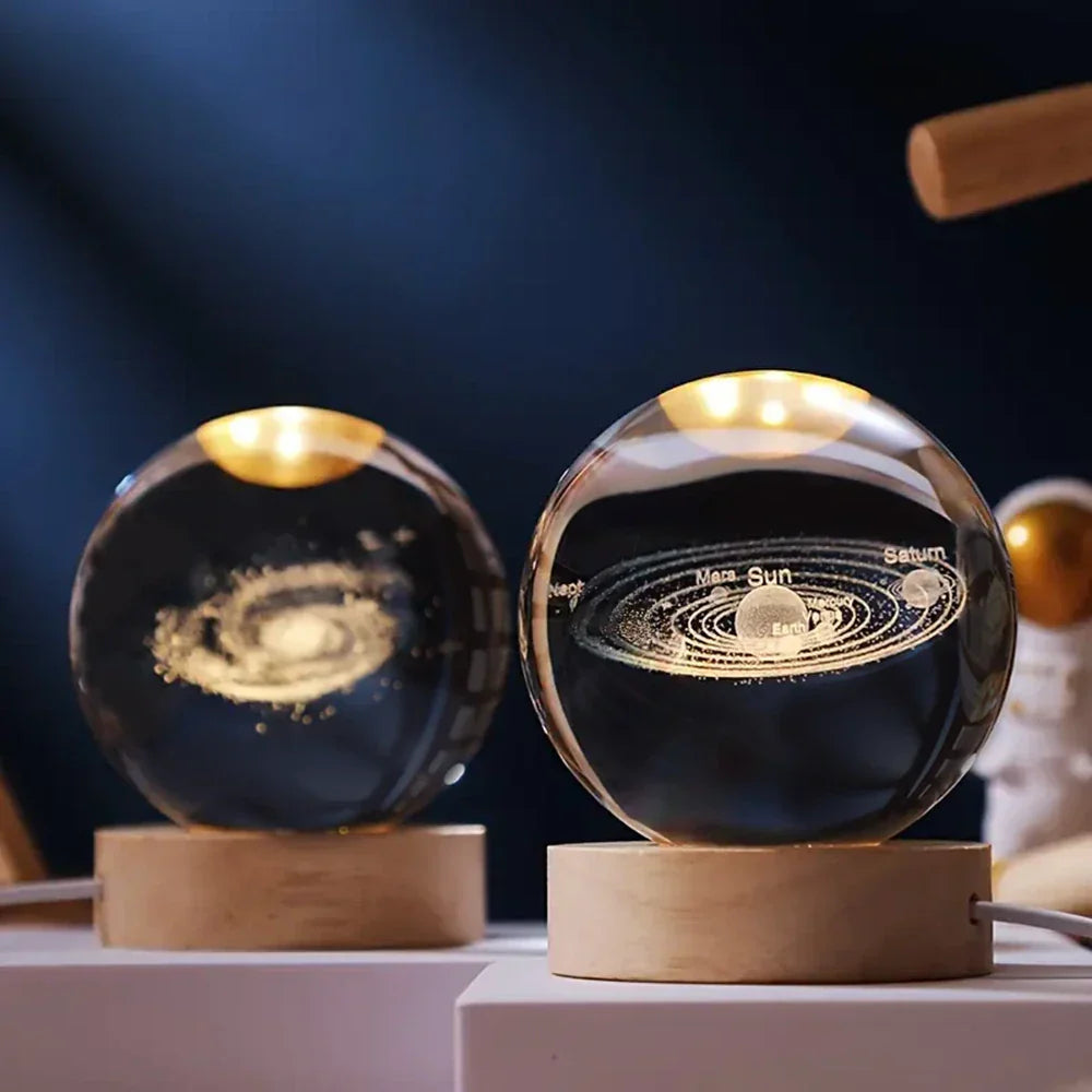 Luminous Sphere | 3D Laser-Engraved Decorative Light with LED Glow
