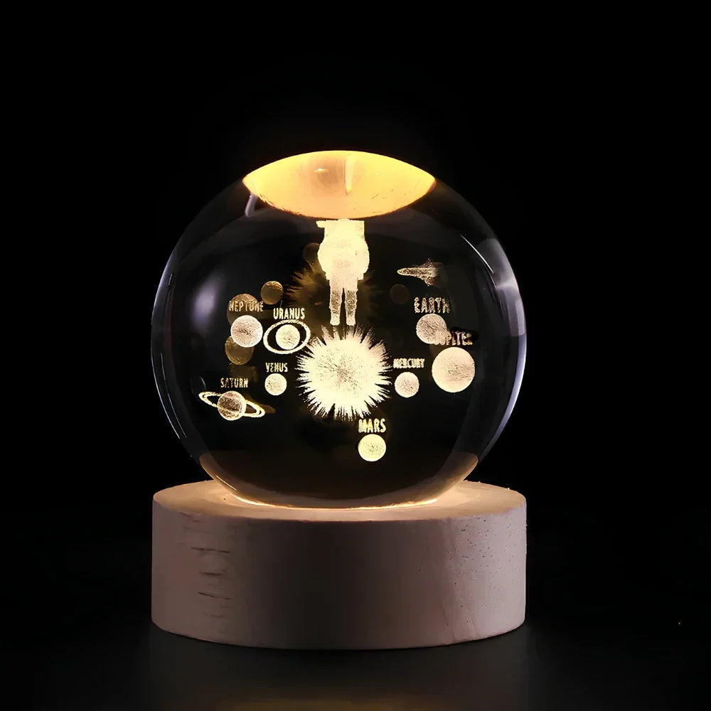 Luminous Sphere | 3D Laser-Engraved Decorative Light with LED Glow