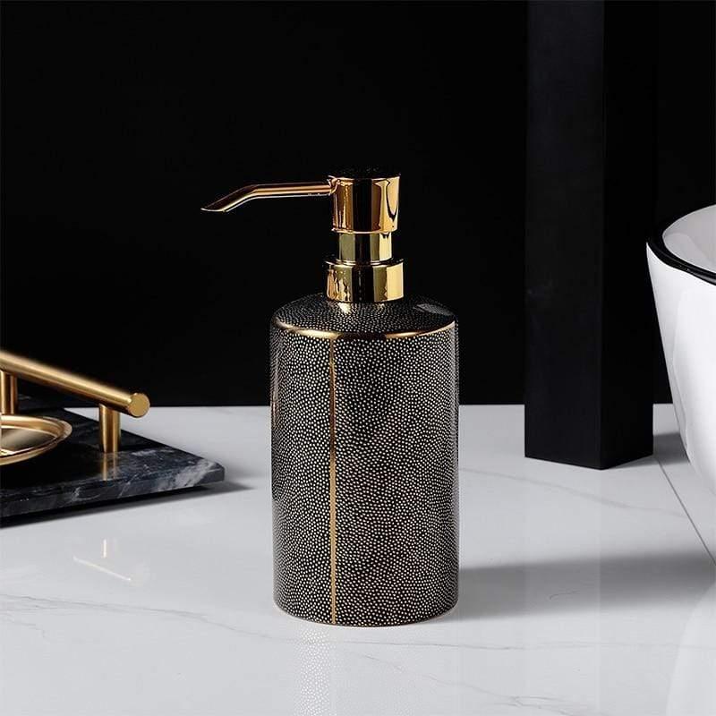 Elegant 4-Piece Bathroom Accessory Set with Gold Touch