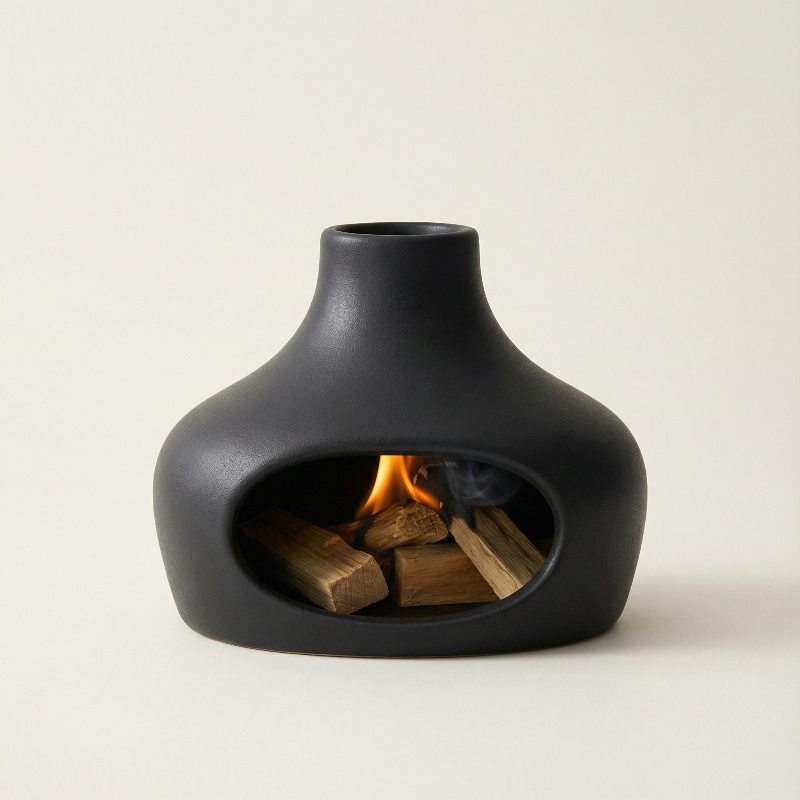Elegant Ceramic Incense Holder for Sage and Wood