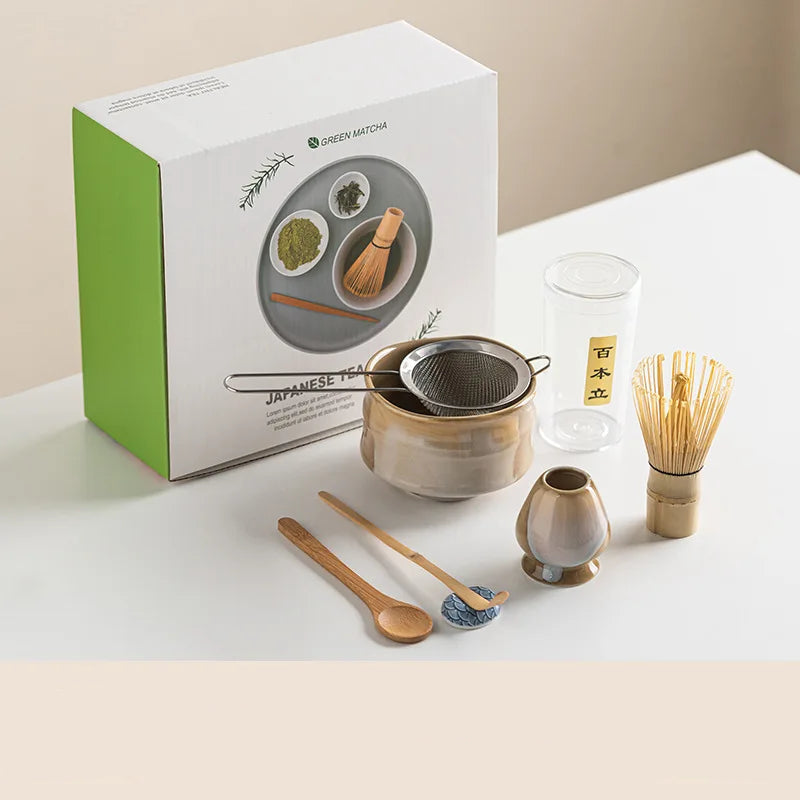 Elegant Vintage Matcha Tea Set | Complete 7-Piece Collection