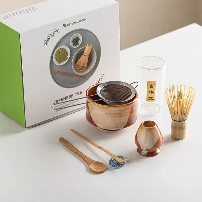 Elegant Vintage Matcha Tea Set | Complete 7-Piece Collection