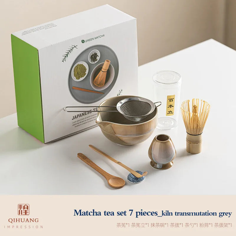 Elegant Vintage Matcha Tea Set | Complete 7-Piece Collection