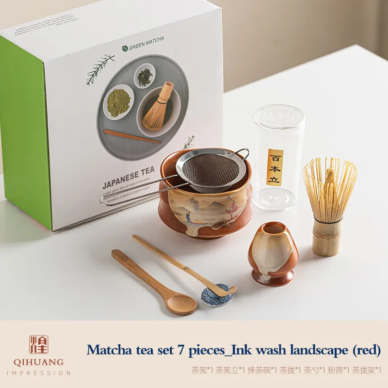 Elegant Vintage Matcha Tea Set | Complete 7-Piece Collection