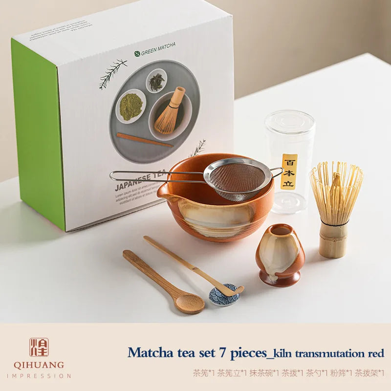 Elegant Vintage Matcha Tea Set | Complete 7-Piece Collection