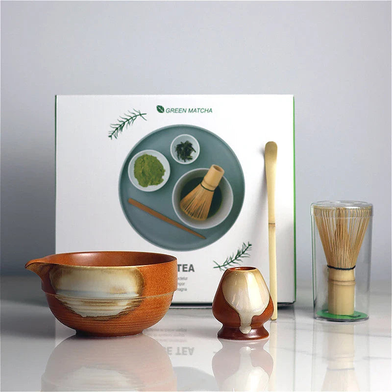 Authentic Matcha Ceremony Set | 4-Piece Elegant Tea Ensemble