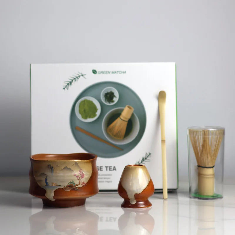 Authentic Matcha Ceremony Set | 4-Piece Elegant Tea Ensemble