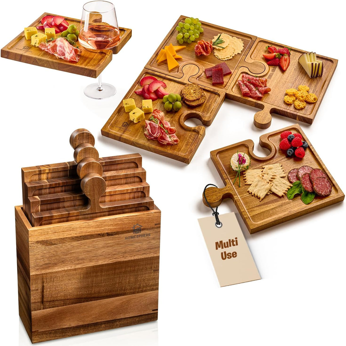 Elegant Interlocking Serving Boards for Entertaining
