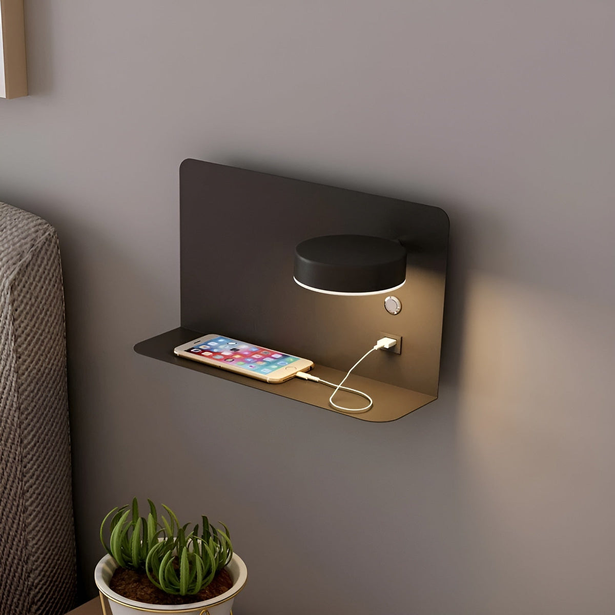 USB Charging LED Wall Light with Switch