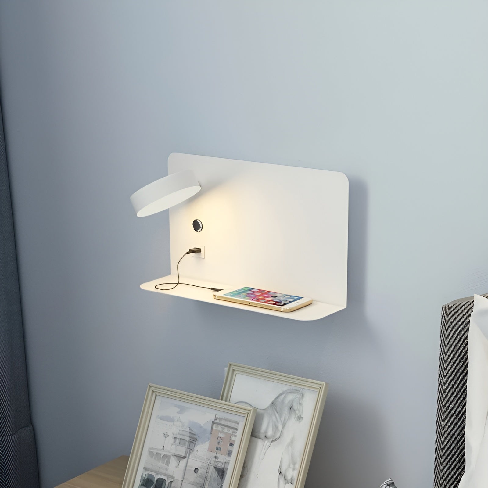 USB Charging LED Wall Light with Switch