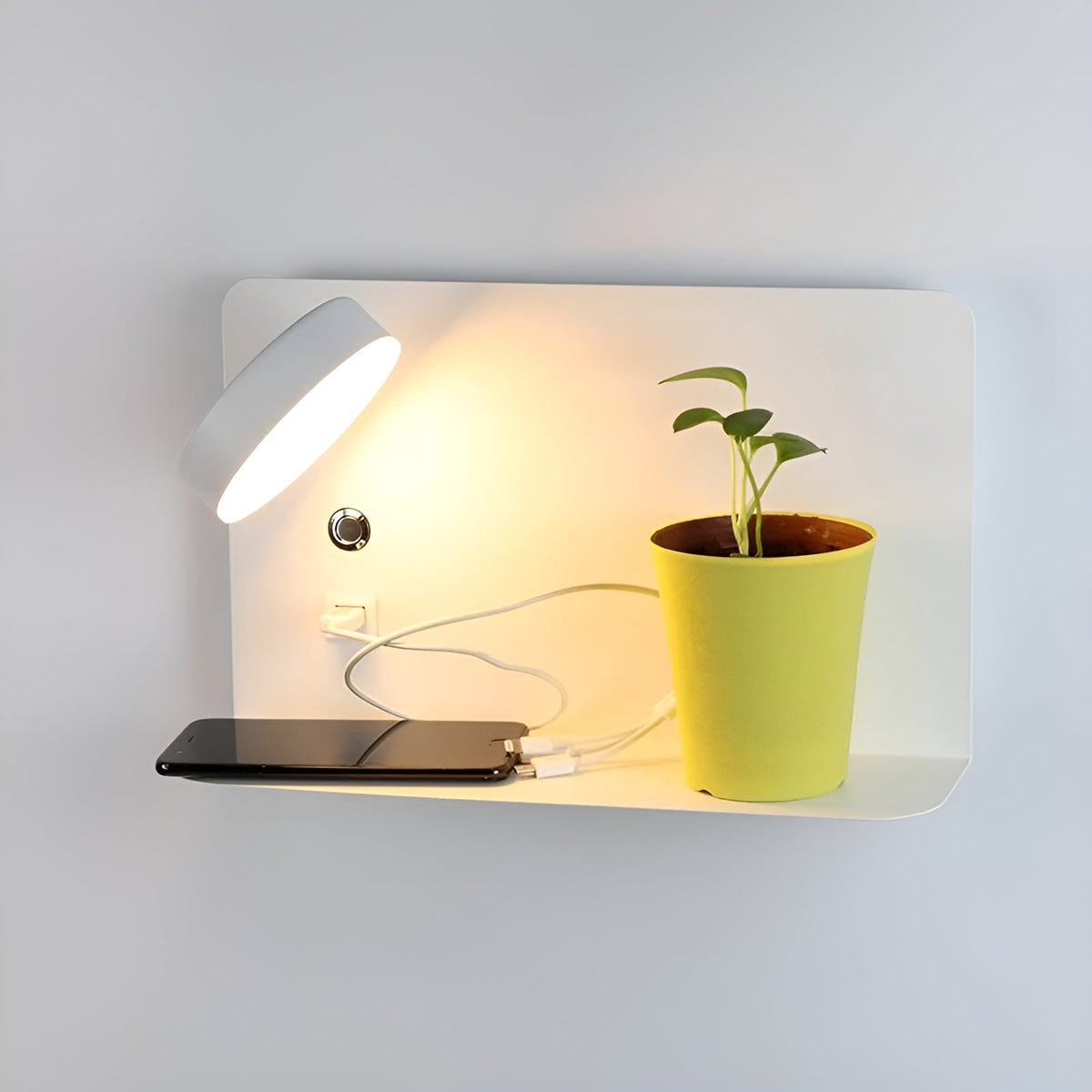 USB Charging LED Wall Light with Switch