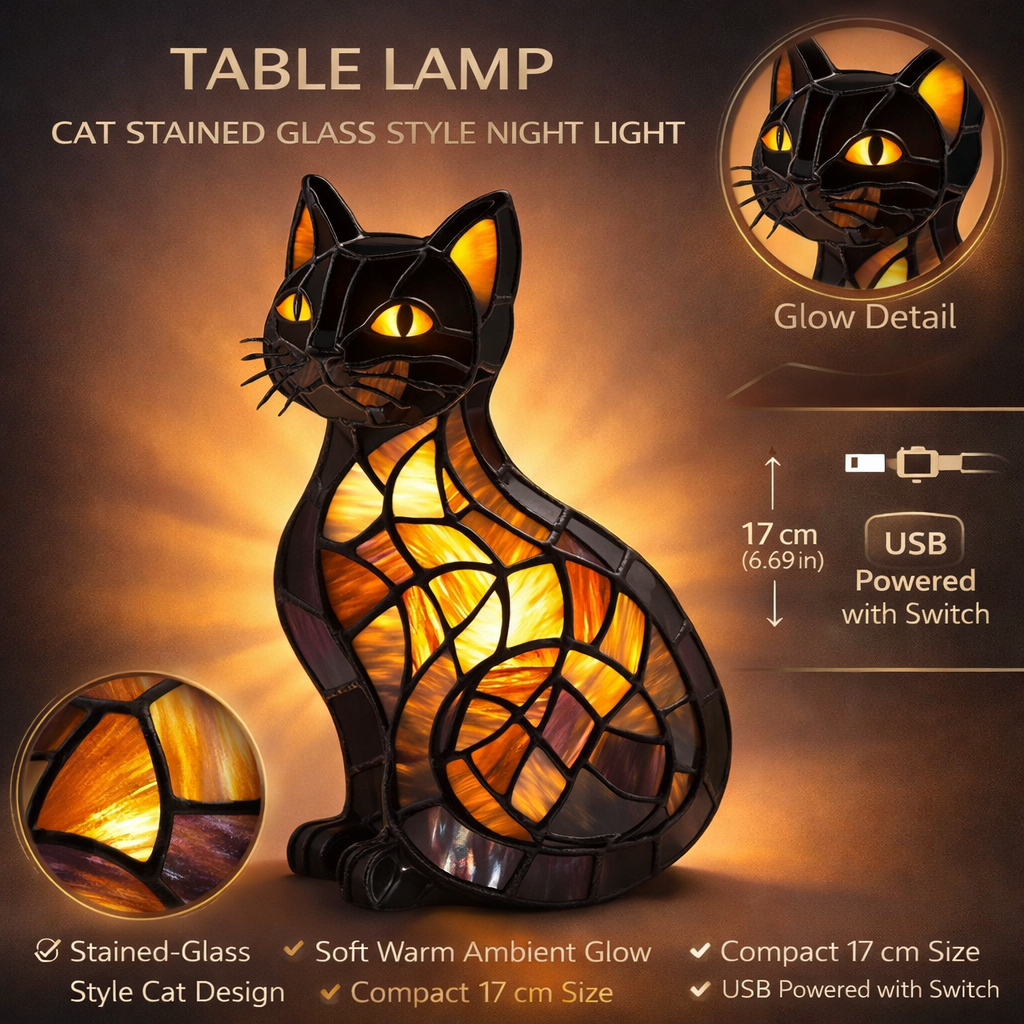Whimsical Paws | Soft Glow Cat Table Lamp for Serenity