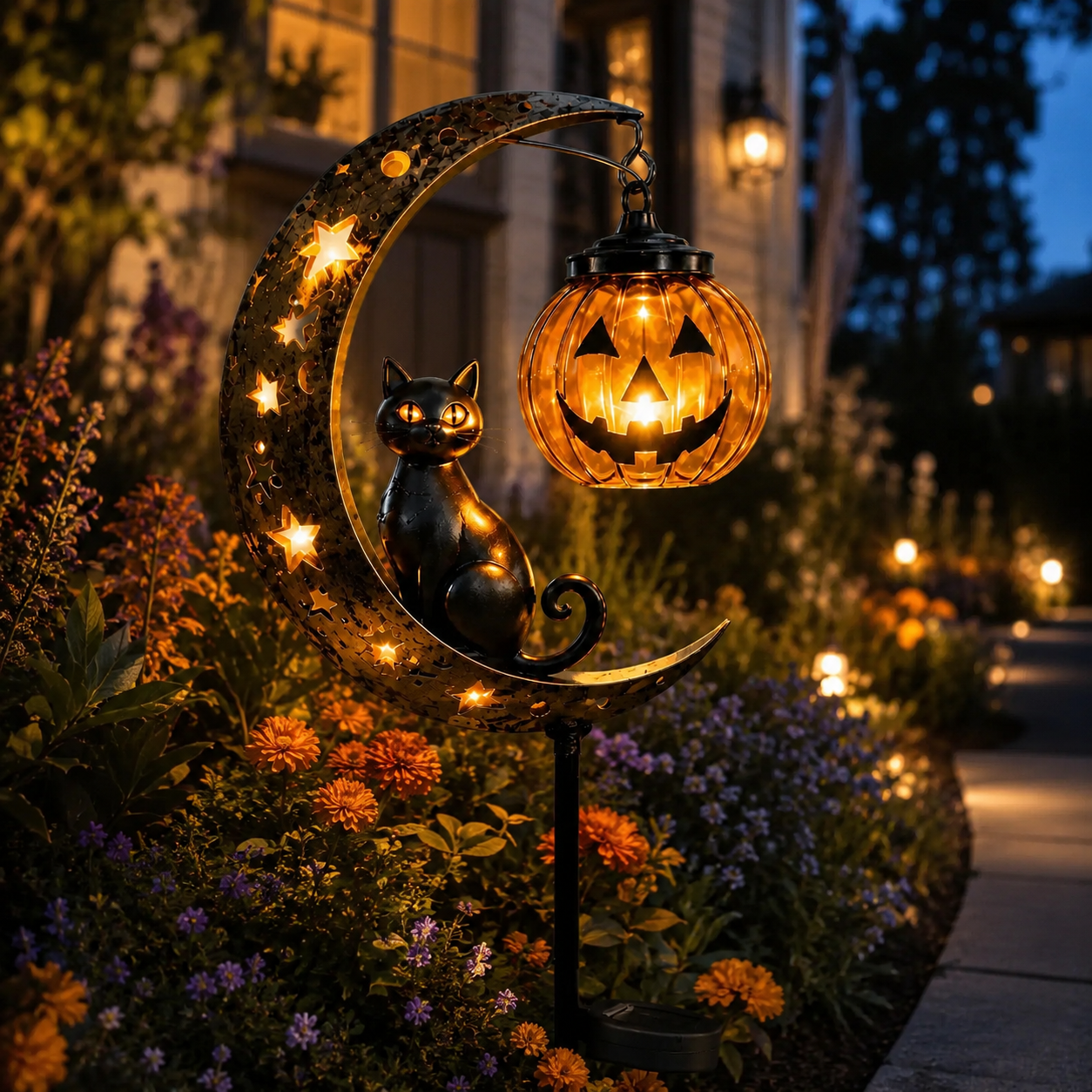Harvest Glow – Enchanting Pumpkin Stake Light for Your Garden