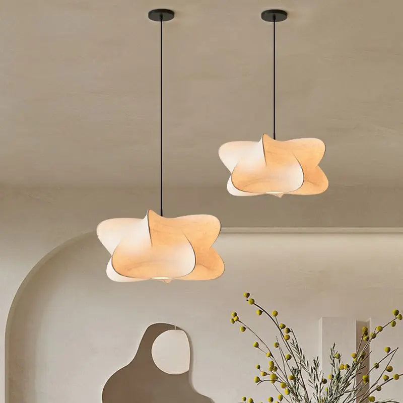 Wabi Sabi Style Pendant Light Made of Japanese Silk