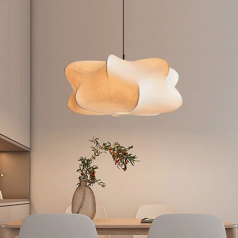 Wabi Sabi Style Pendant Light Made of Japanese Silk