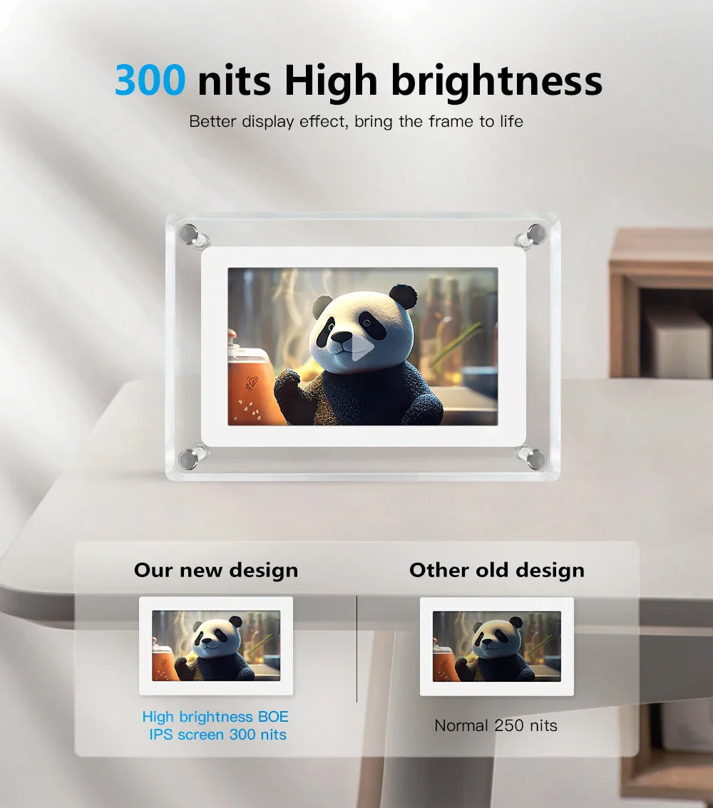 Elegant Digital Photo Frame with Crystal Clear Display
