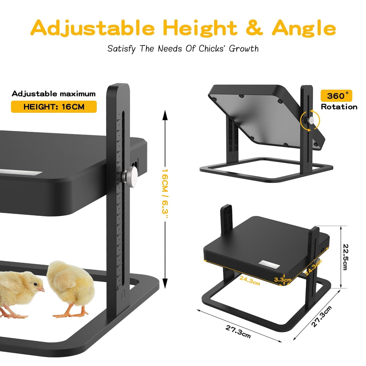 Poultry Warmth Plate | Adjustable Height & Tilt for Energy Savings